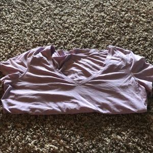 Light pink lululemon v-neck shirt